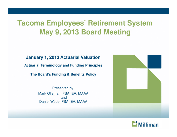 tacoma employees retirement system may 9 2013 board