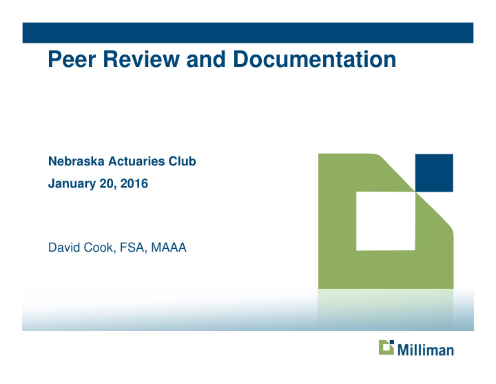 peer review and documentation