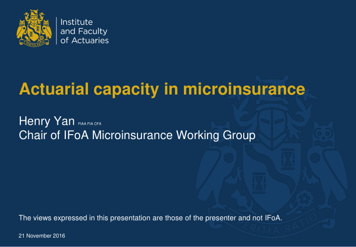 actuarial capacity in microinsurance