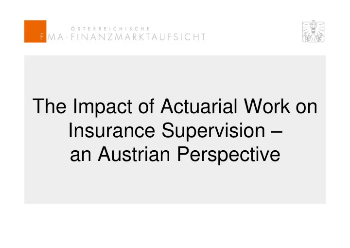 the impact of actuarial work on