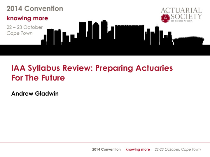 iaa syllabus review preparing actuaries