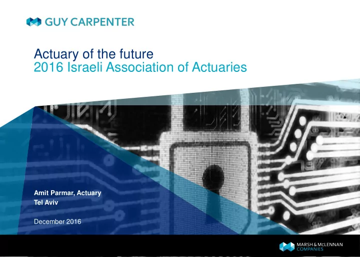 actuary of the future