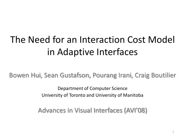 the need for an interaction cost model