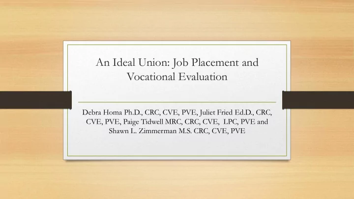 an ideal union job placement and