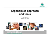 ergonomics approach and tools