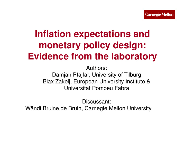inflation expectations and monetary policy design