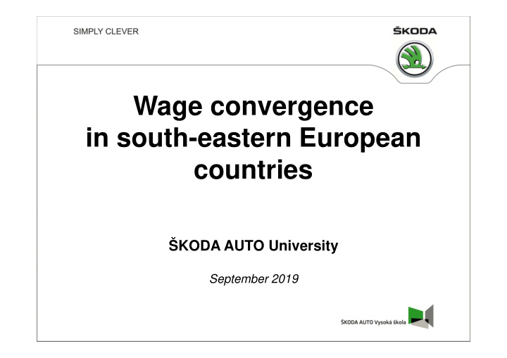 wage convergence in south eastern european countries