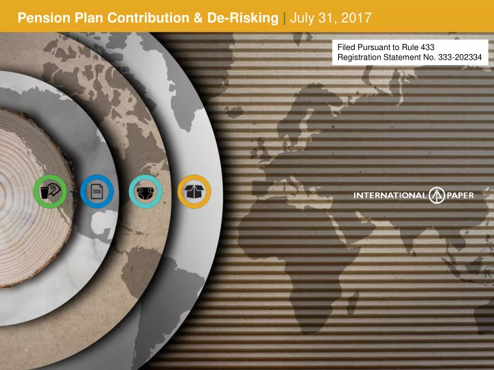 pension plan contribution de risking july 31 2017