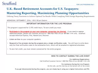 U.K.-Based Retirement Accounts for U.S. Taxpayers:  Mastering Reporting, Maximizing Planning