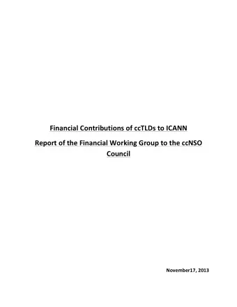 Financial  Contributions  of  ccTLDs  to  ICANN   Report  of  the