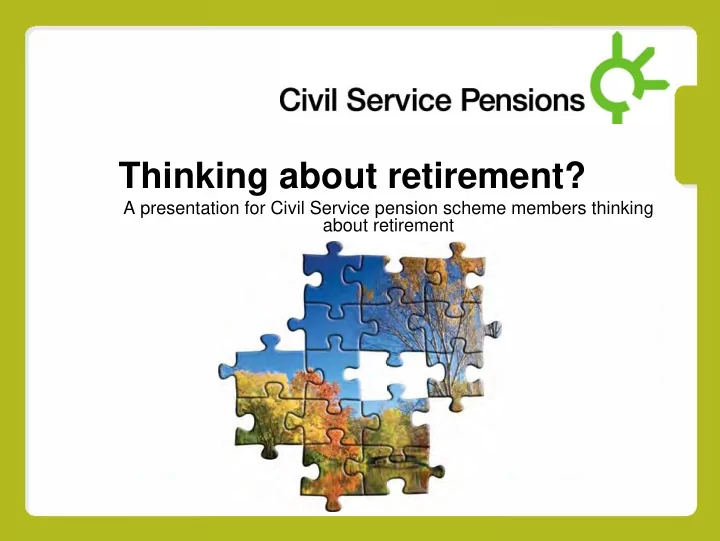 thinking about retirement