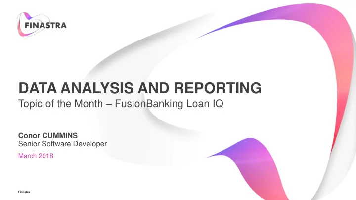 data analysis and reporting