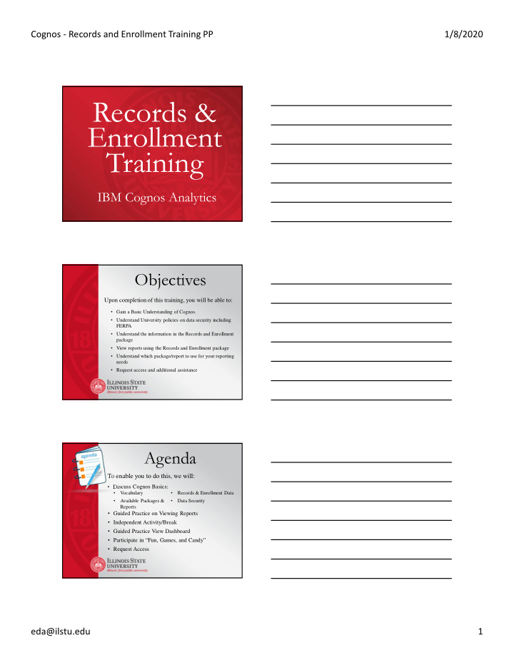 records enrollment training