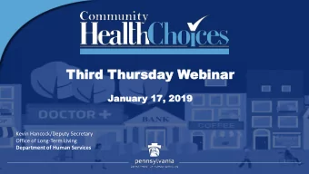 Thir  hird T  d Thur  hursda  sday W  y Webinar  binar  Jan  anua  uary  y 17  17,  , 20  2019  19