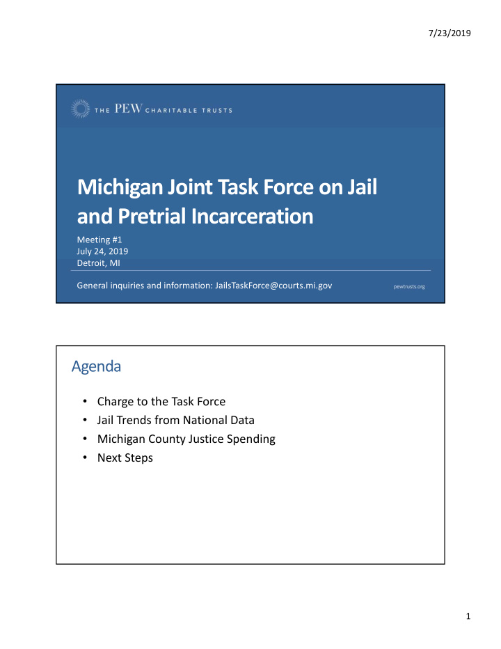michigan joint task force on jail and pretrial