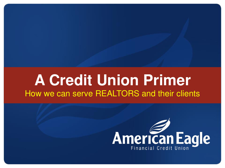 a credit union primer