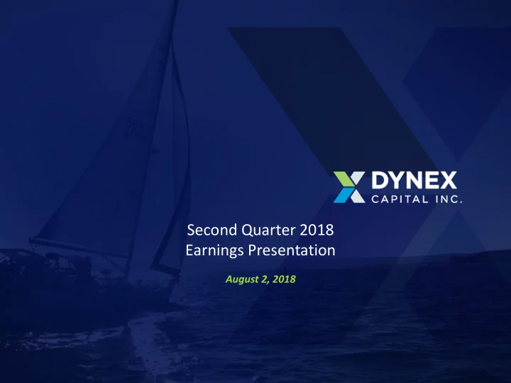 second quarter 2018 earnings presentation