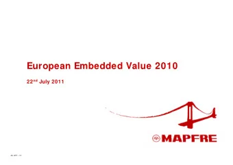 European Embedded Value 2010 22 nd July 2011  No. 2011  13  European Embedded Value analysis