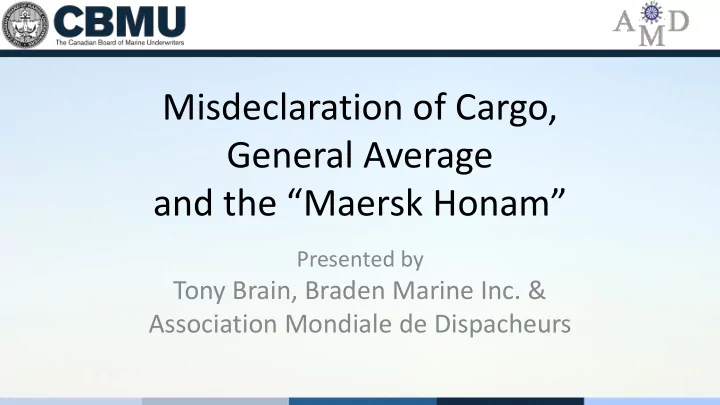 misdeclaration of cargo