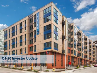 Q1-20 Investor Update  (As of March 31, 2020)  Disclaimer/Forward-Looking Statements  Statements