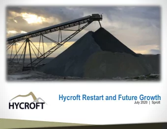 Hycroft Restart and Future Growth  July 2020  |  Sprott  0  0  Cautionary Note Regarding