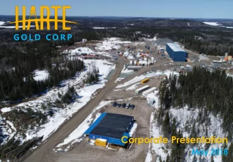 Corporate Presentation  May 2018  FORWARD LOOKING STATEMENTS  This presentation contains