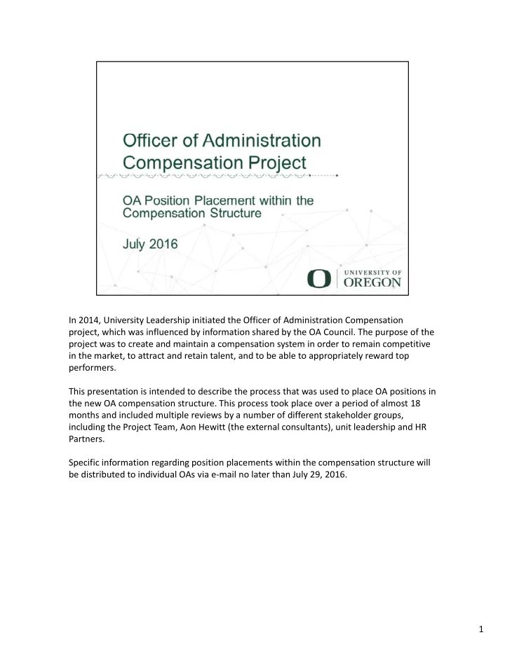 in 2014 university leadership initiated the officer of