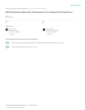 HQ Presentation Ergonomic Development of a Computer Pointing Device Data  July 2015  DOI: