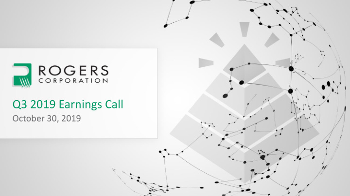 q3 2019 earnings call