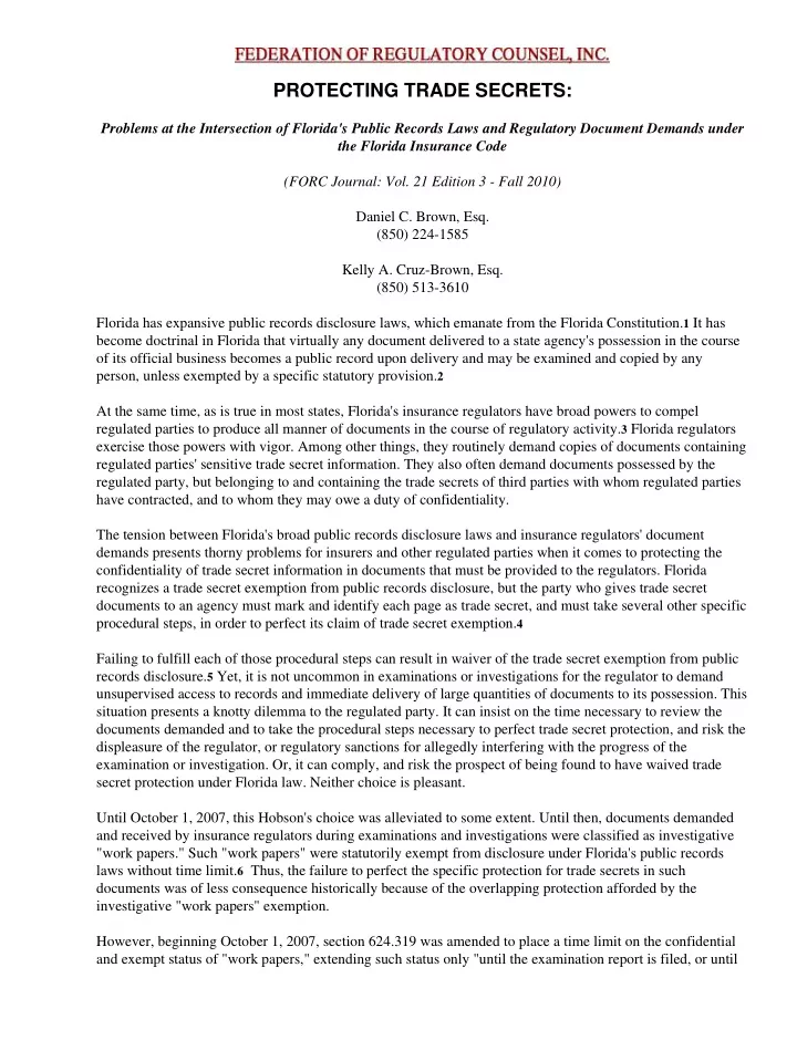 1 and exempt status of work papers extending such status