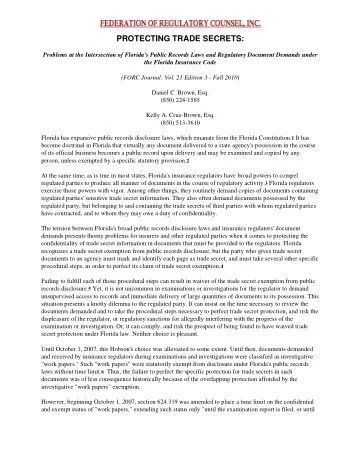 1 and exempt status of &quot;work papers,&quot; extending such status only &quot;until the