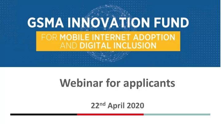 webinar for applicants