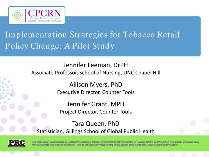 implementation strategies for tobacco retail policy