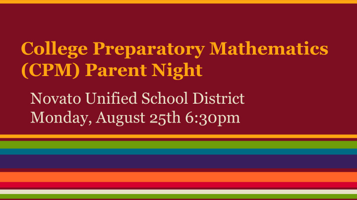 cpm parent night