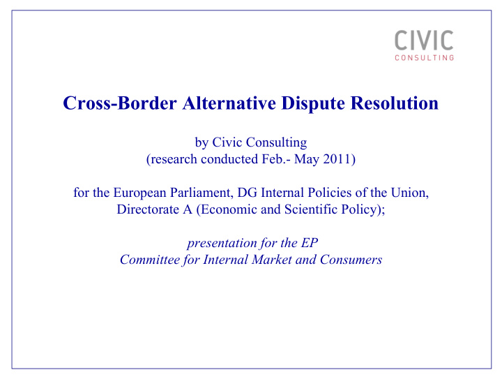 cross border alternative dispute resolution