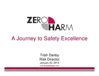 A Journey to Safety Excellence  Trish Danby  Risk Director  January 22, 2014