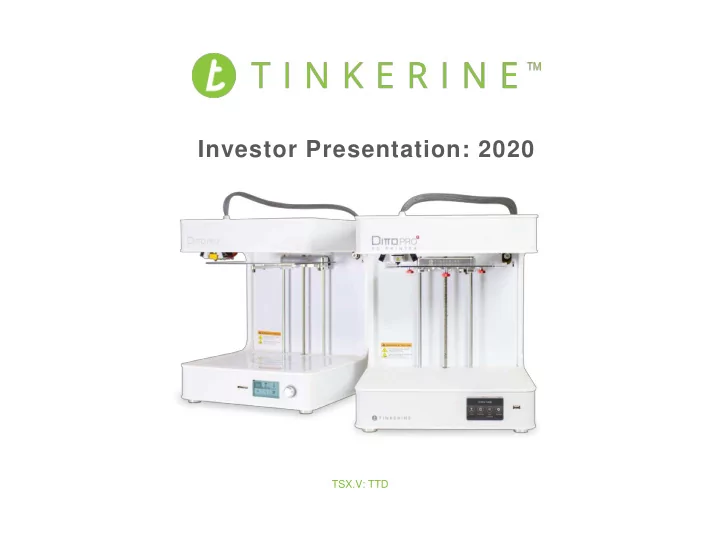 investor presentation 2020