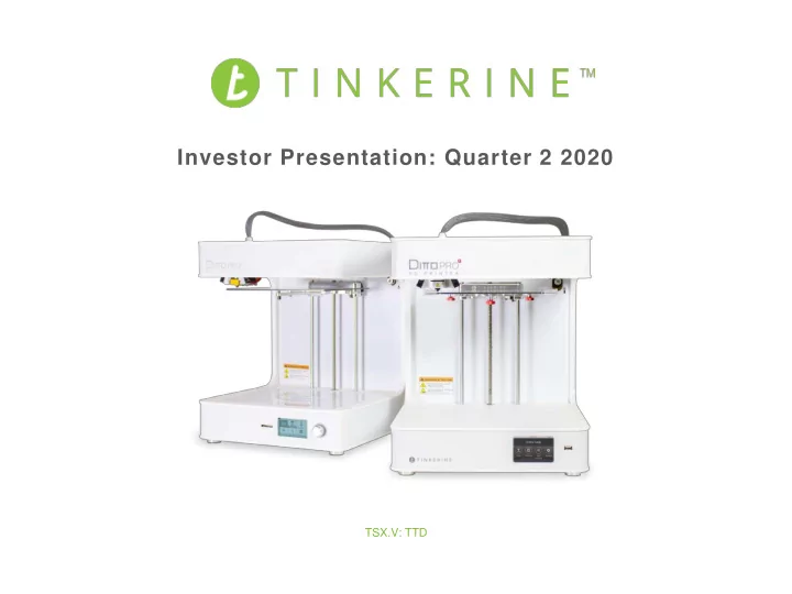 investor presentation quarter 2 2020