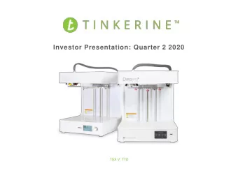 Investor Presentation: Quarter 2 2020  TSX.V: TTD  Disclaimers  All statements and figures made in