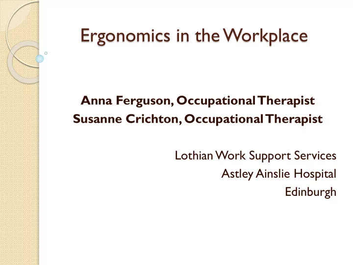 ergonomics in the workplace