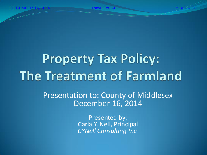 presentation to county of middlesex december 16 2014