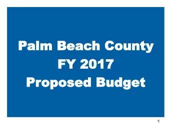 FY 2017  FY 2017  Pr  Proposed Bud  oposed Budget  get  1  Impo  mportant  ant M  Meet  eeting  ing