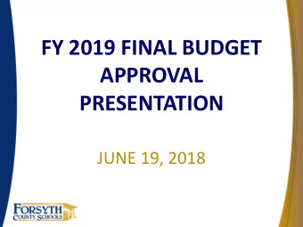 APPROVAL  PRESENTATION  JUNE 19, 2018  GENERAL FUND OVERVIEW  INCREASE  PERCENTAGE  REVENUES  FY