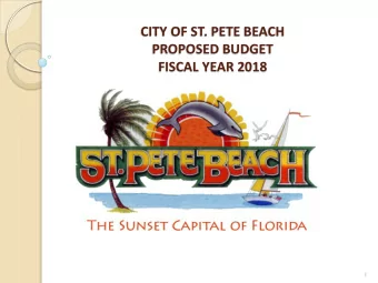 CITY OF ST. PETE BEACH  PROPOSED BUDGET  FISCAL YEAR 2018  1  Budget Review  Process  General Fund