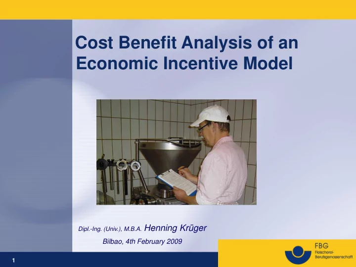 cost benefit analysis of an economic incentive model