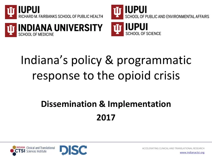 response to the opioid crisis
