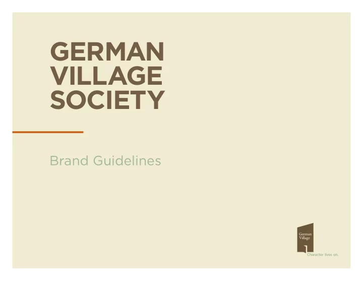 german village society