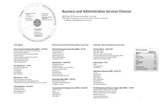 Business  and  AdministraCve  Services  Division   660.39  Sub-1  FTE
