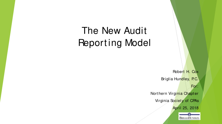 the new audit reporting model