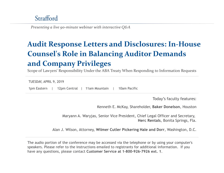 audit response letters and disclosures in house counsel s